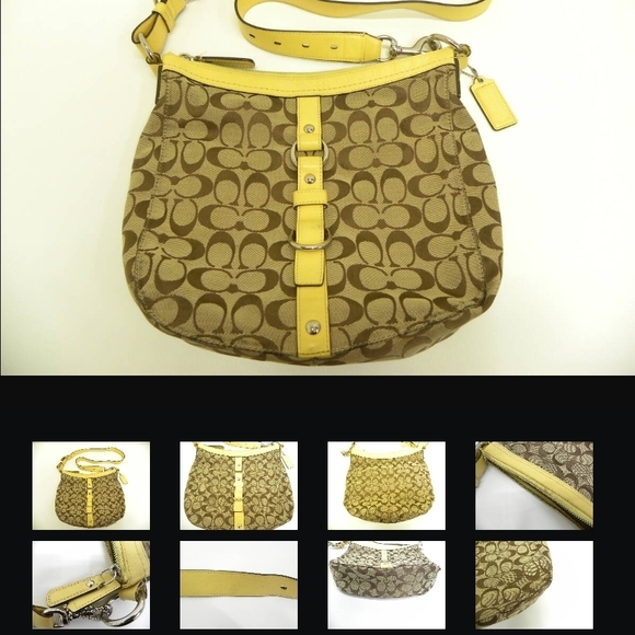 Coach Chelsea, Tan and Yellow Signature Shoulder Bag - Picture 1 of 1